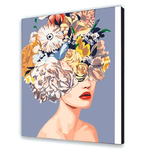 Картина по номерам Девушка с цветами с красками и кистями 40х50 см Multicolor (598137303)