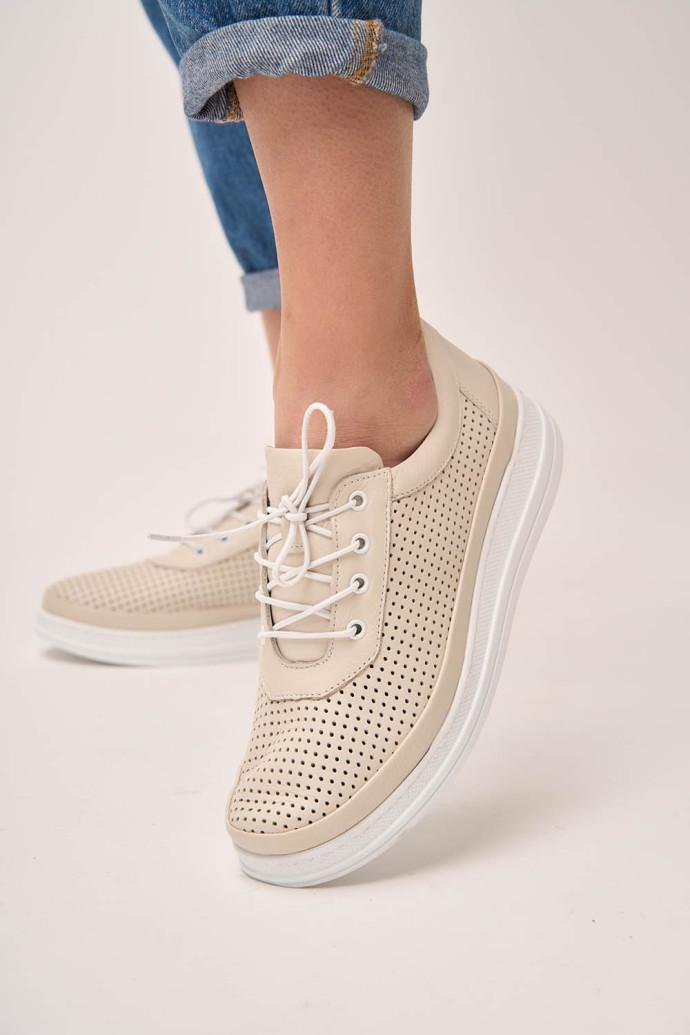 Мокасини жіночі Anna Lucci шкіряні р. 39 Бежевий (195591) - фото 4