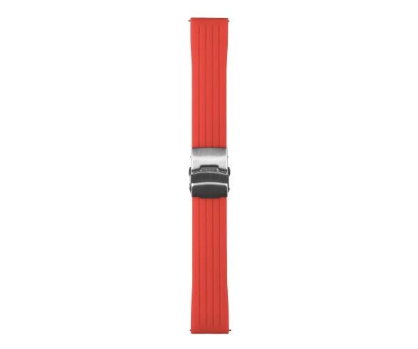 Ремешок для смарт-часов Silicone/Metal lock для Samsung/Amazfit/Huawei универсальный 22 мм Red