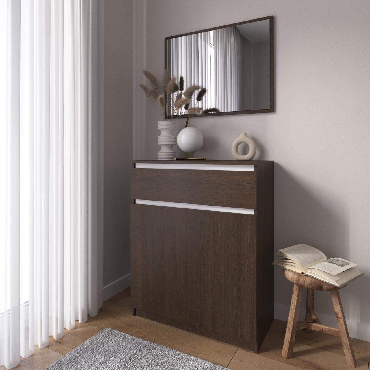 Комод-тумба Вайс R-23 80х40х98 см Венге Темний/Білі планки (30368880) - фото 1 Комод-тумба Вайс R-23 80х40х98 см Венге Темний/Білі планки (30368880) - фото 1