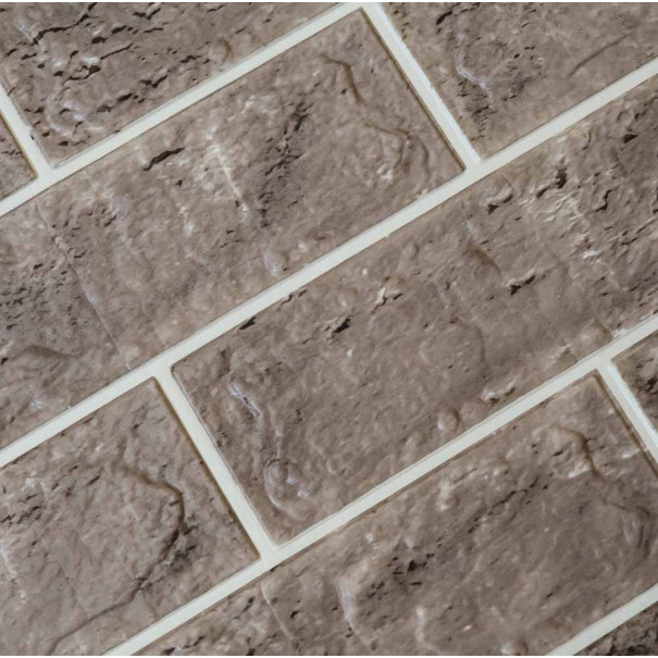 Панель самоклеящаяся 3D под кирпич контраст 680x680x4 мм Серый - фото 2 Панель самоклеящаяся 3D под кирпич контраст 680x680x4 мм Серый - фото 2