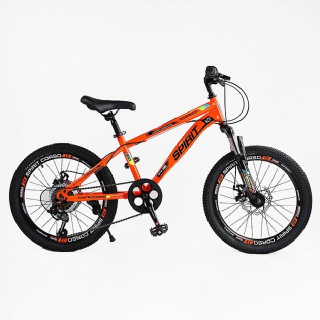 Велосипед спортивный Corso Spirit Shimano рама стальная 12" 20" 7 скоростей собранный на 75% Orange (162826)