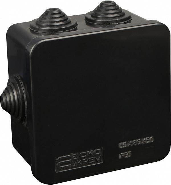 Распределительная коробка АСКО-УКРЕМ Jet 85х85х50 IP44 Black (28681018)