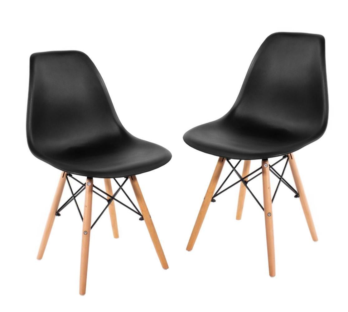 Комплект кухонных стульев Bonro В-173 FULL KD на ножках с металлическими опорами 2 шт. 81х46х52,5 см Черный (124-76-42310001)