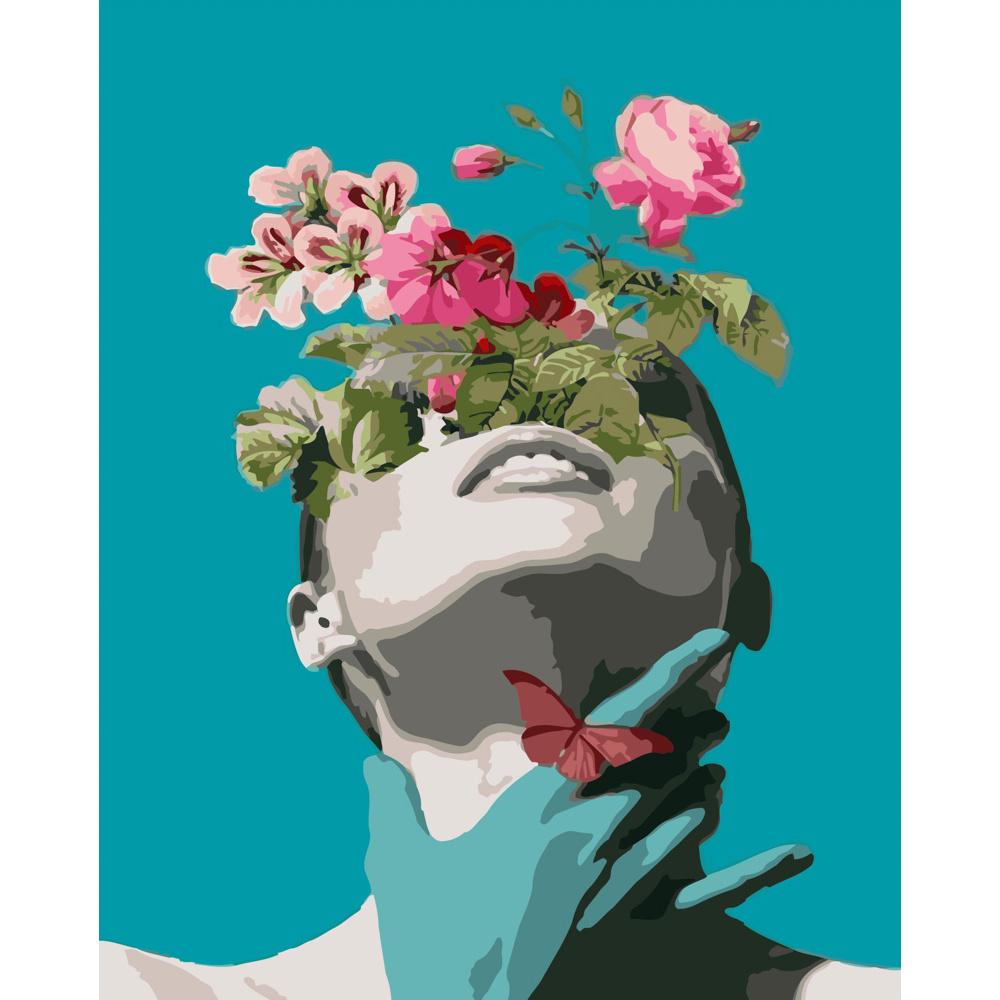 Картина по номерам Strateg Премиум Цветы на глазах 40х50 см (GS480)