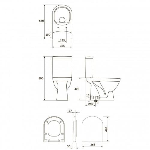 Унітаз підлоговий Cersanit Zip 783 K119-023 із сидінням з мікроліфтом (246993) - фото 4 Унітаз підлоговий Cersanit Zip 783 K119-023 із сидінням з мікроліфтом (246993) - фото 4