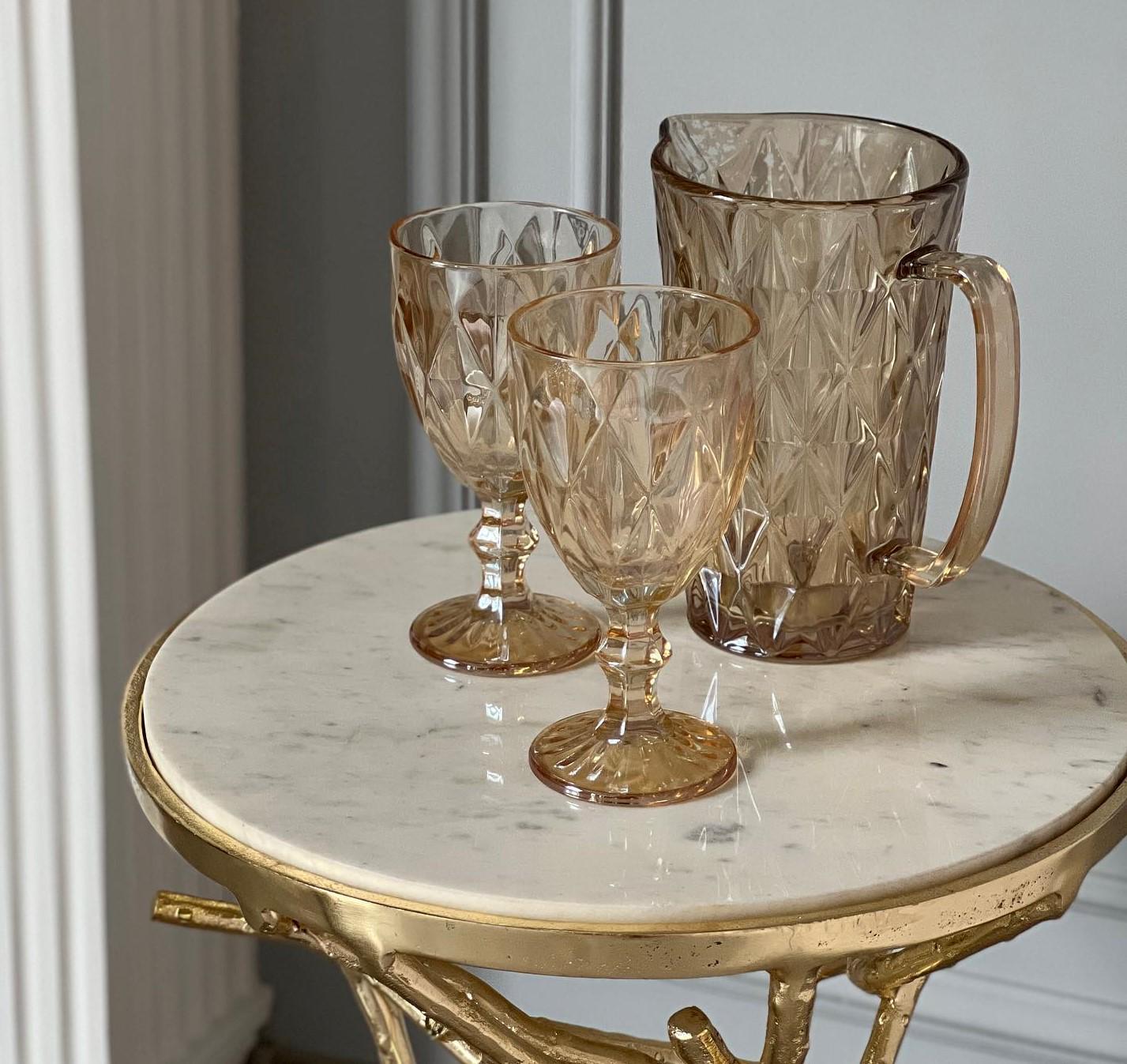 Набор для напитков Зеркальный изумруд 7 пр. Янтарный (01-017)