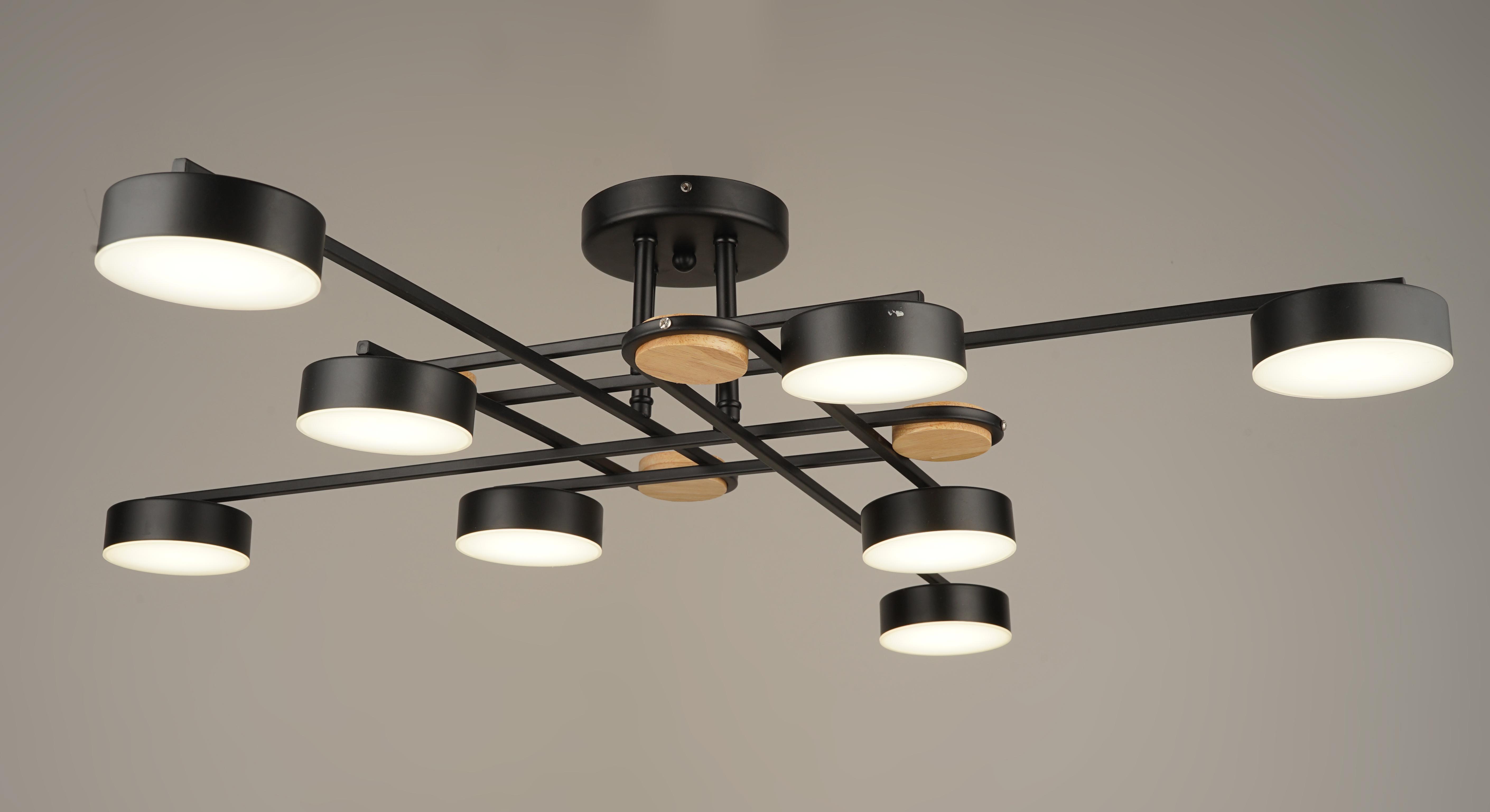 Люстра светодиодная Sirius B N4498/8 112 W BK+WOOD акриловая