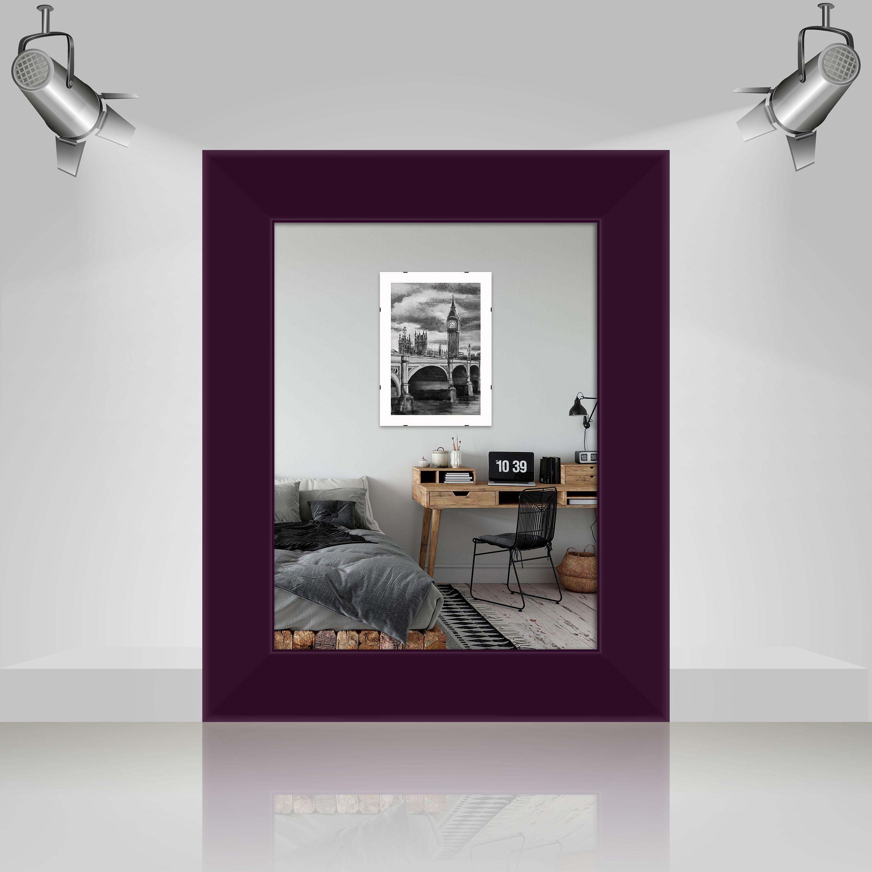 Фоторамка деревянная EmojiFrame 15х20 см AH3322-02 пластиковое стекло 0,8 мм Фиолетовый - фото 3