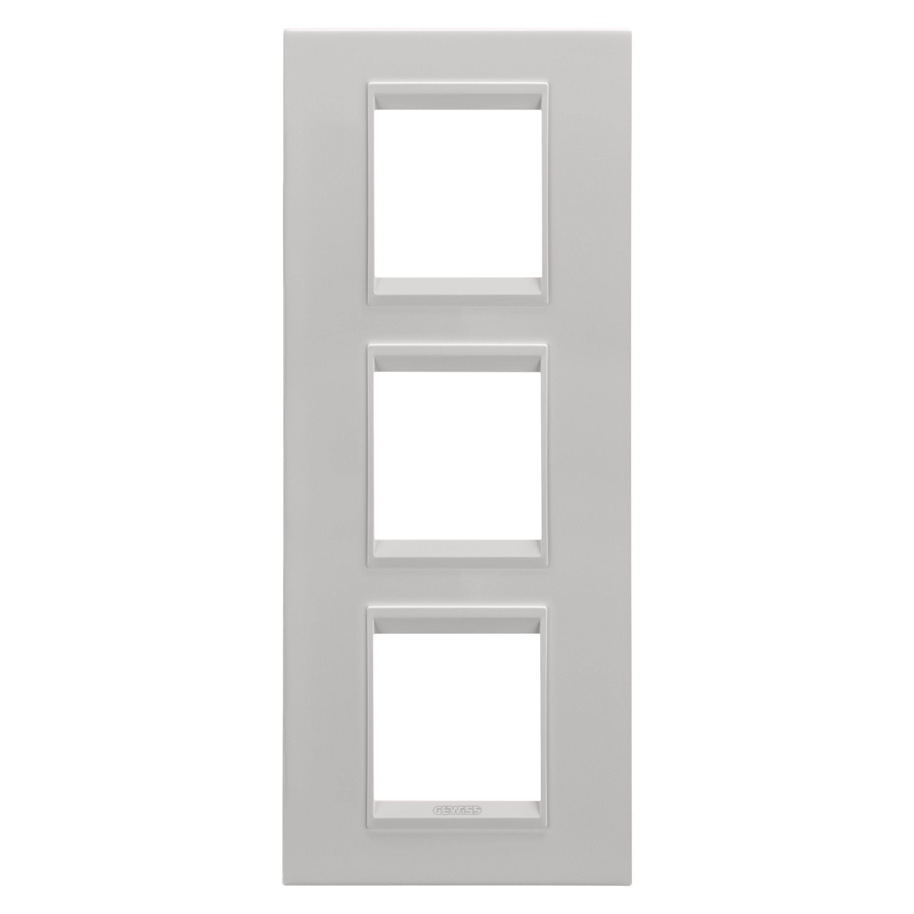 Рамка трехместная Gewiss Chorusmart LUX вертикальная металл Бежевый (GW16227XL)