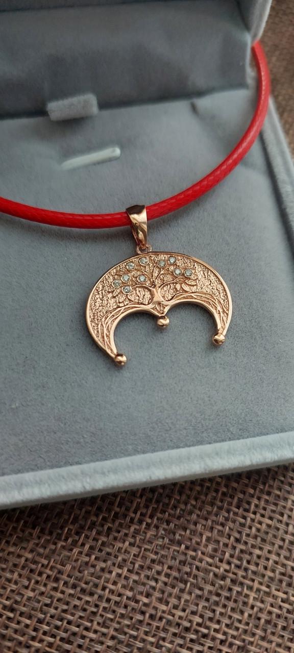 Підвіска срібна Лунниця з калиною та позолотою 925 проба (30156435) - фото 4 Підвіска срібна Лунниця з калиною та позолотою 925 проба (30156435) - фото 4