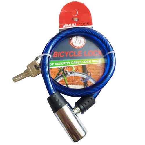Замок велосипедный 185 тросовый 2 ключа 12х65 см (2280745459)