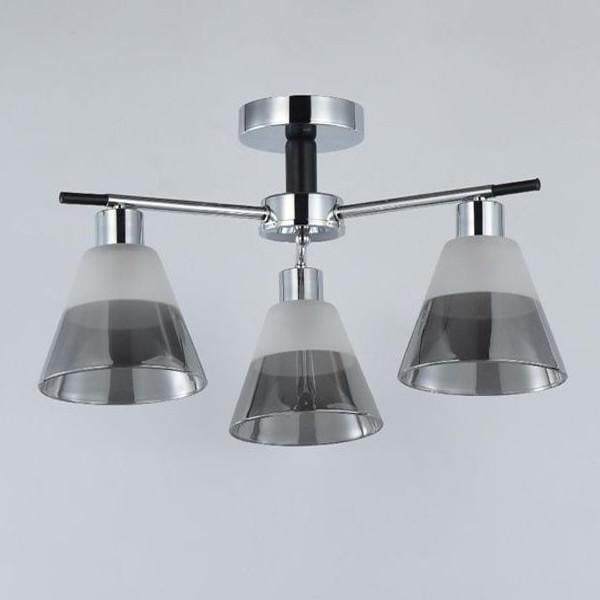 Люстра потолочная на три плафона 9113/3 CR Свет Черно-серебристый