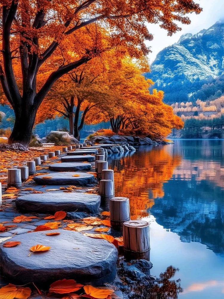 Алмазна мозаїка Голограмні Стрази SHLab Палітра Осені SHS-39731 Повна Викладка 30x40 см (39731)