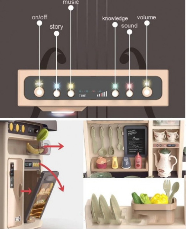 Кухня игровая Limo Toy с водой/паром/светом/звуками 65 пр. (889-211) - фото 3 Кухня игровая Limo Toy с водой/паром/светом/звуками 65 пр. (889-211) - фото 3