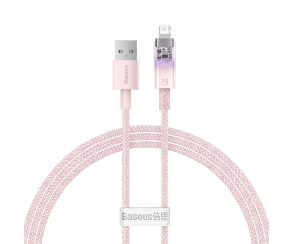 Кабель BASEUS Explorer Series Fast Charging with Smart Temperature Control USB to Lightning 2,4A 1 м Pink