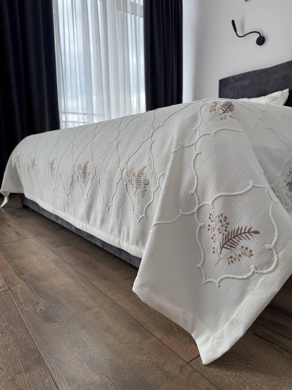 Покрывало Барокко №6 хлопок 240х250 см Молочный (55677-6-240x250cm) - фото 3 Покрывало Барокко №6 хлопок 240х250 см Молочный (55677-6-240x250cm) - фото 3