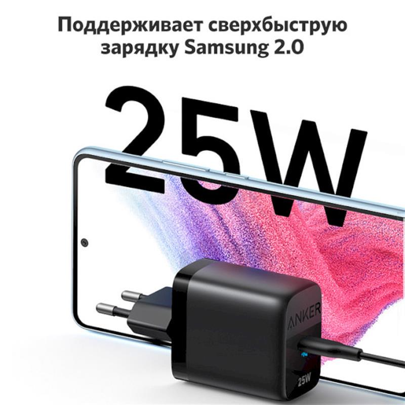 Зарядное устройство сетевое Anker PowerPort 312 USB Type-C 25 Вт Black (A2642G11) - фото 2 Зарядное устройство сетевое Anker PowerPort 312 USB Type-C 25 Вт Black (A2642G11) - фото 2
