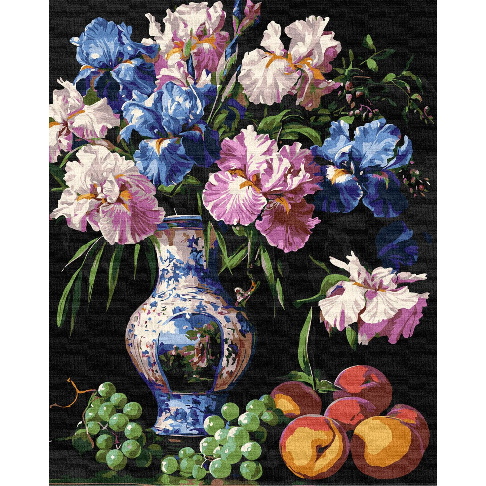 Картина за номерами Ideyka Краса ірисів KHO3288 40x50 см (RLT50632)