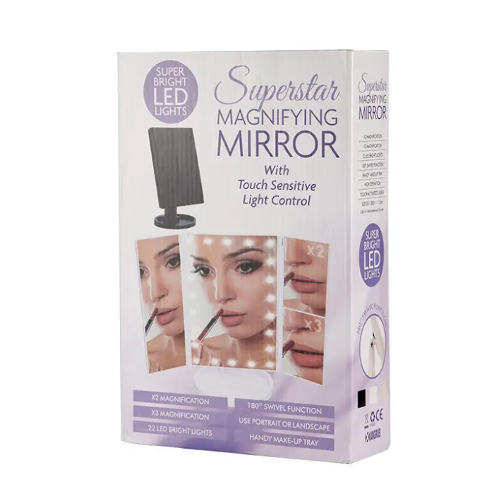 Косметичне дзеркало потрійне Superstar Magnifying Mirror MM-001 з підсвічуванням Білий (14657929) - фото 6