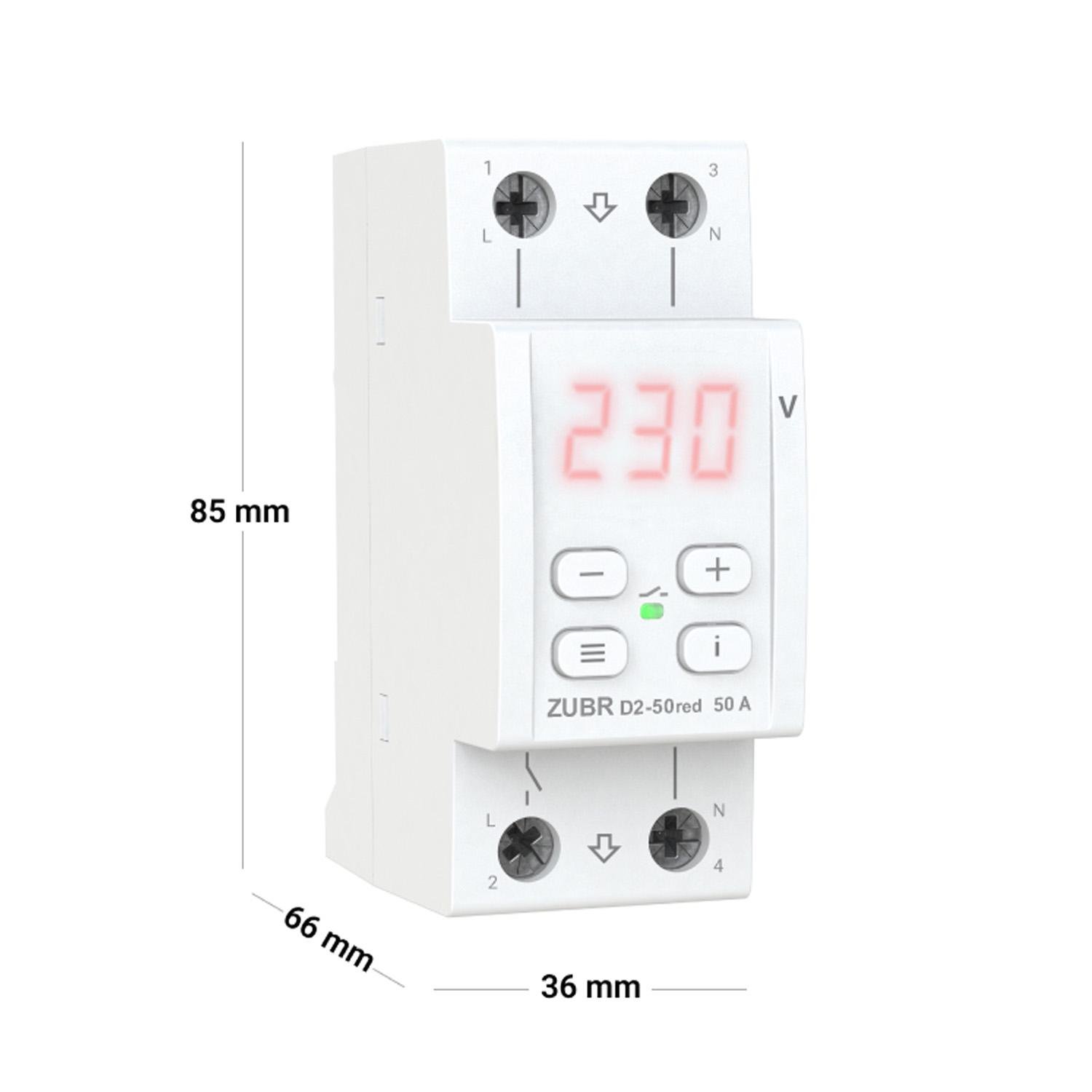 Реле напруги ZUBR D2-50 Red - фото 3 Реле напруги ZUBR D2-50 Red - фото 3