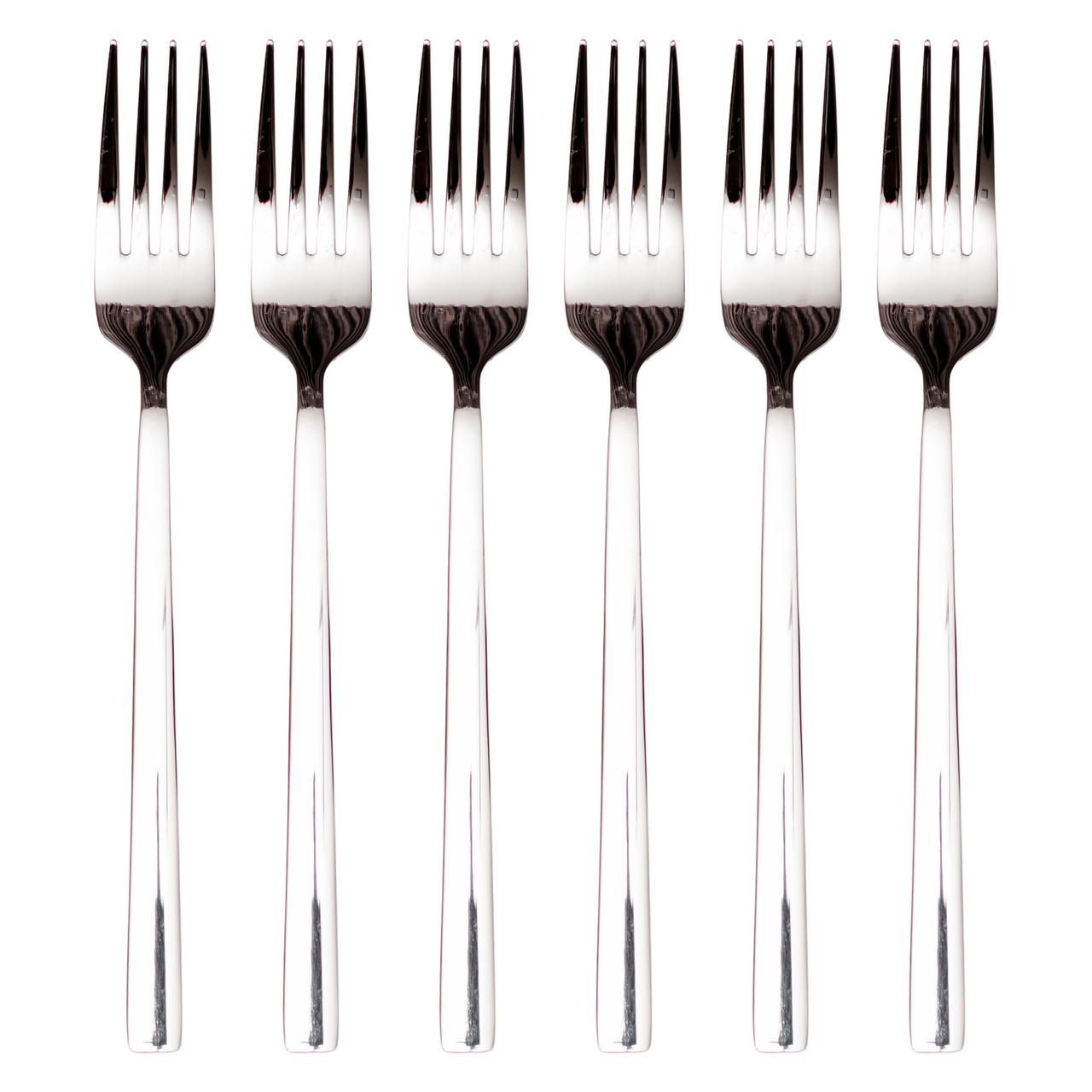 Набор столовых вилок из нержавеющей стали 6 шт. 20,5 см Серебряный (HP-8-23) - фото 2 Набор столовых вилок из нержавеющей стали 6 шт. 20,5 см Серебряный (HP-8-23) - фото 2