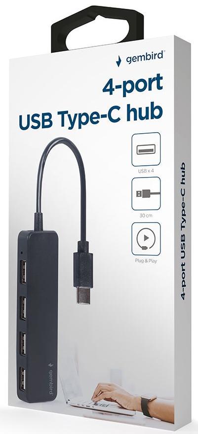 Концентратор USB-хаб Gembird UHB-CM-U2P4-01 Black - фото 3