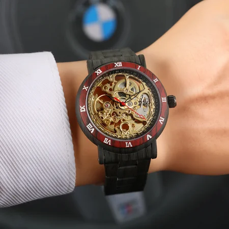 Наручний годинник Forsining 8277 Black/Red/Gold - фото 3