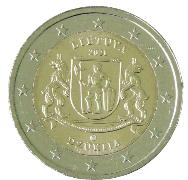Коллекционная монета Литва 2021 2 евро Дзукия UNC