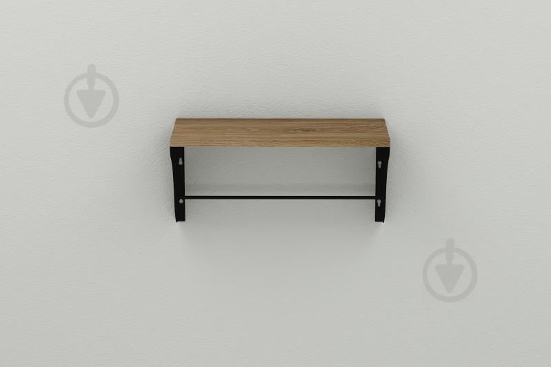 Полка настенная Ferrum-decor Комфи 260x700x240 металл Черный ДСП Дуб Таверна 16 мм (KOM0048)