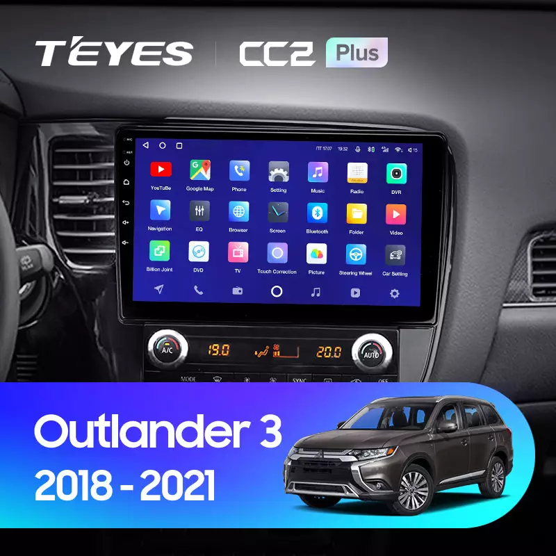 Автомагнитола штатная Teyes CC2 Plus для Mitsubishi Outlander 3 2018-2021 Android (1654656409) - фото 3