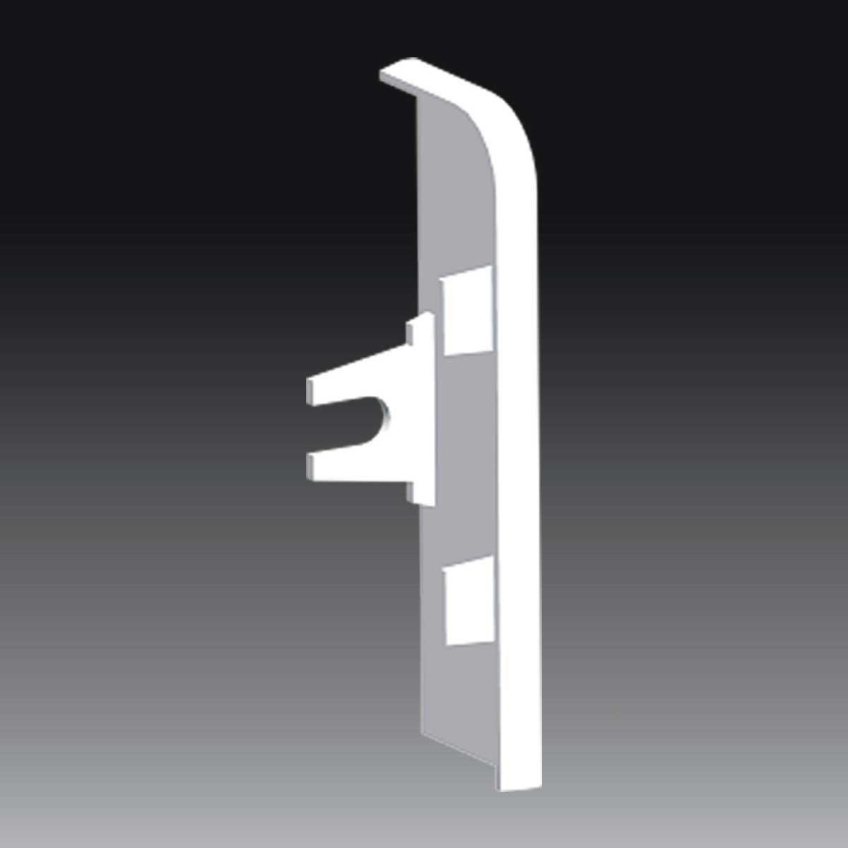 Заглушка правосторонняя KOPOS для плинтусного канала LP 80x25 мм ПВХ Белый (8821 P_HB)