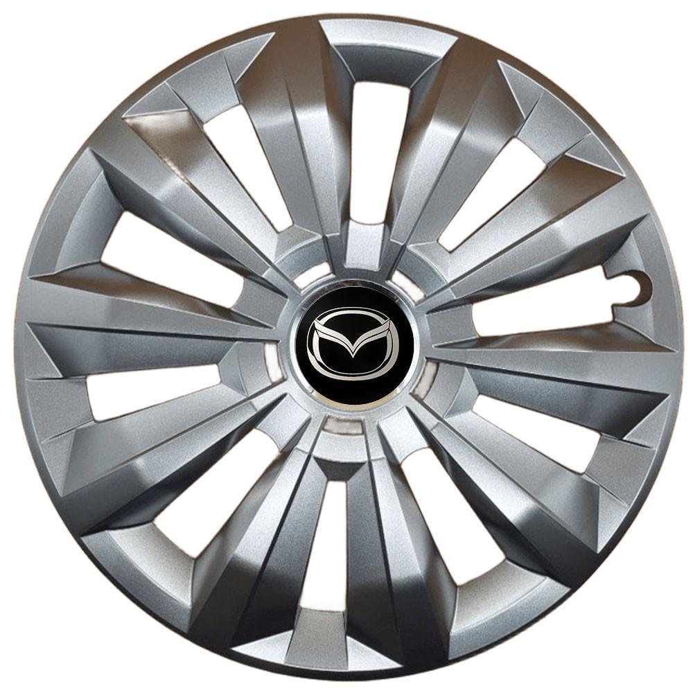 Колпаки SJS R16 с логотипом Mazda 434 4 шт. Серебристый (2789081284)