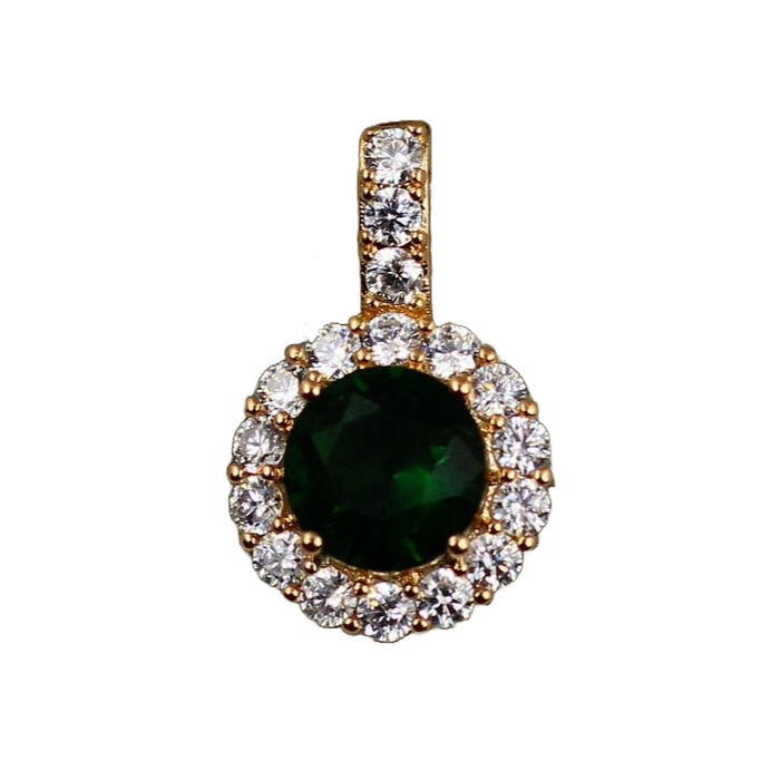 Кулон Xuping Jewelry круглый зеленый камень в ободке из фианитов 2,3 см Золотистый (2629124676) Кулон Xuping Jewelry круглый зеленый камень в ободке из фианитов 2,3 см Золотистый (2629124676)
