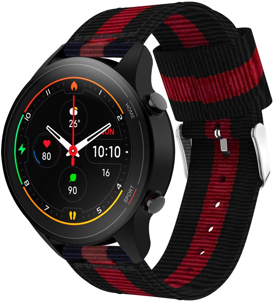 Ремінець тканинний Canvas для Xiaomi Mi Watch Black/Red (23117) Ремінець тканинний Canvas для Xiaomi Mi Watch Black/Red (23117)