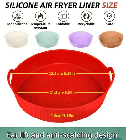 Форма силіконова для аерогрилів та аерофрітюрниць духовки 21,3 см Кремовий (RE-727) - фото 2 Форма силіконова для аерогрилів та аерофрітюрниць духовки 21,3 см Кремовий (RE-727) - фото 2