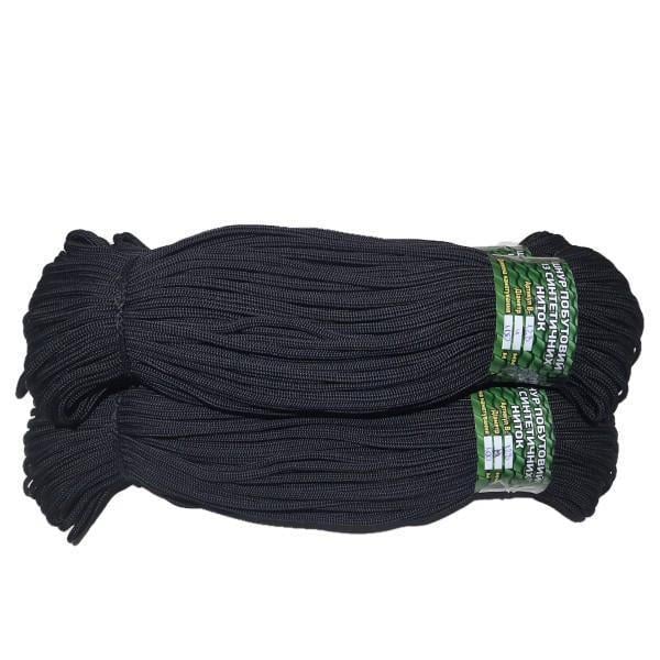 Шнур пустотілий із синтетичних ниток В-128 100 м 4 мм Чорний