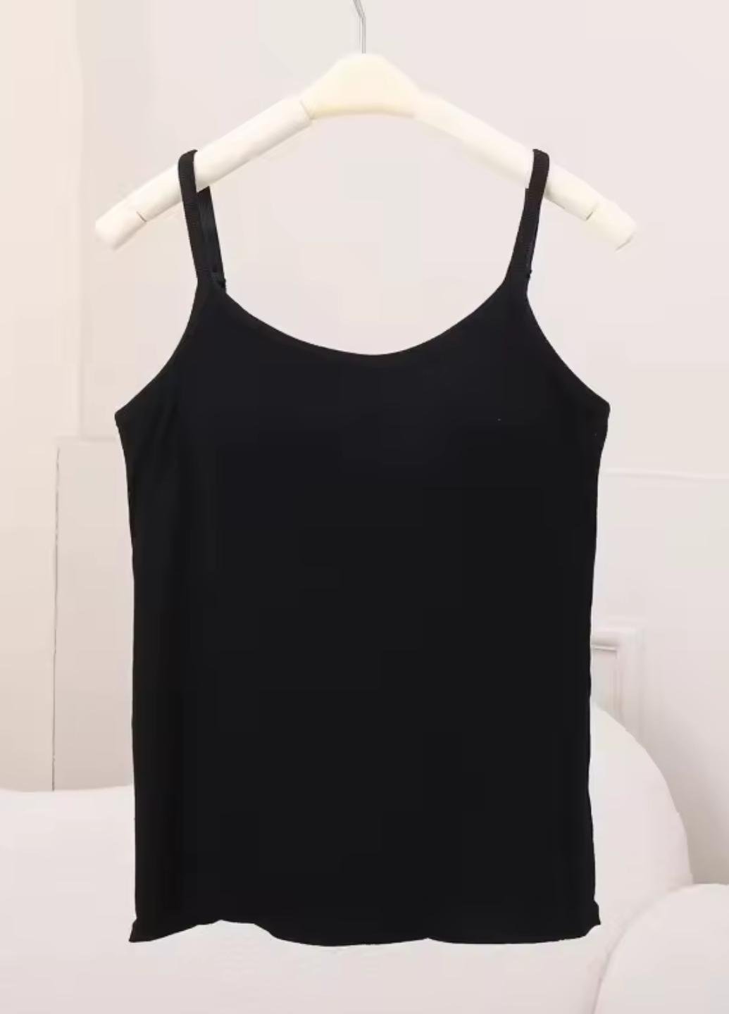 Майка женская Comfort Plus в рубчик с поролоновыми вкладышами M Черный (1959-42-03) - фото 11