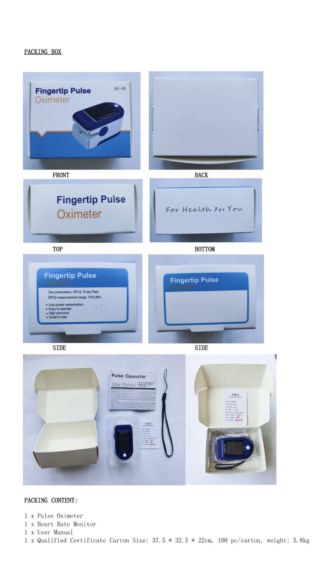 Пульсоксиметр на палець TFT Blue рівень кисню та пульс - фото 4 Пульсоксиметр на палець TFT Blue рівень кисню та пульс - фото 4