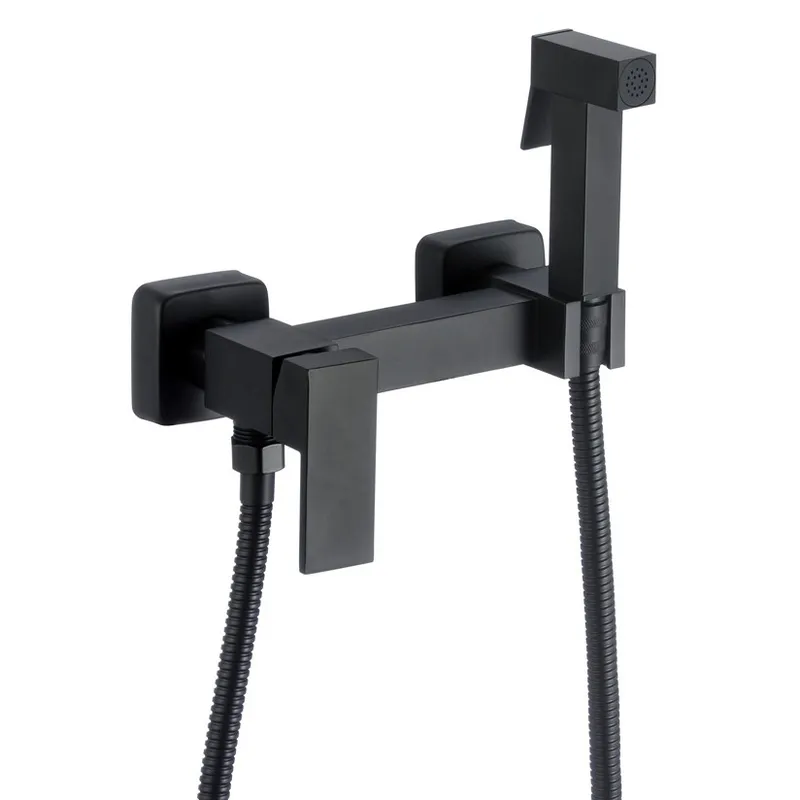 Змішувач для гігієнічного душу Zerix FTK-222 з лійкою Black (ZX5842)