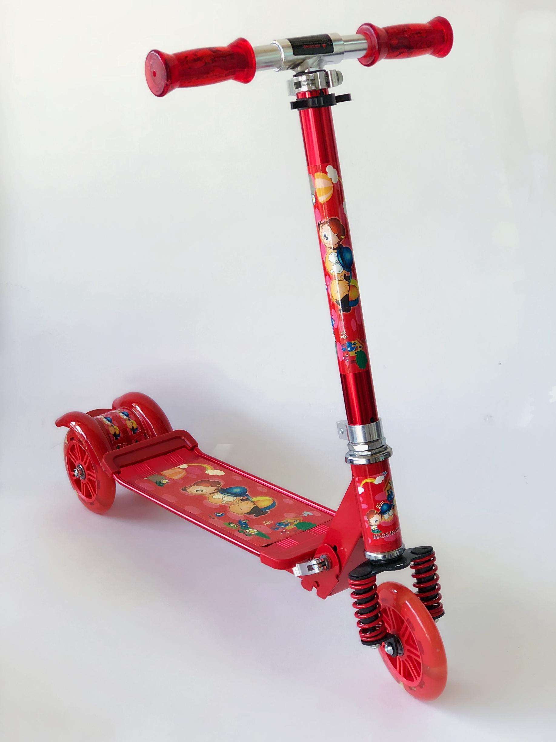Самокат детский Scooter 1009 с регулировкой высоты руля Красный