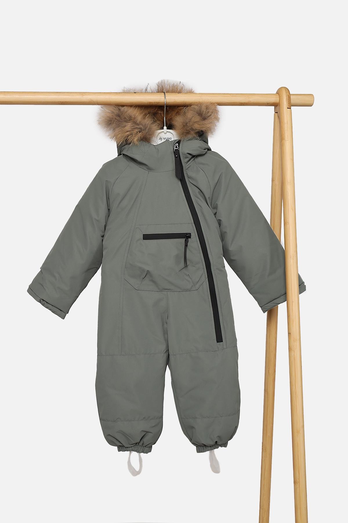 Комбинезон утепленный для мальчика цвет хаки 74 ЦБ-00280245 Комбинезон утепленный для мальчика цвет хаки 74 ЦБ-00280245