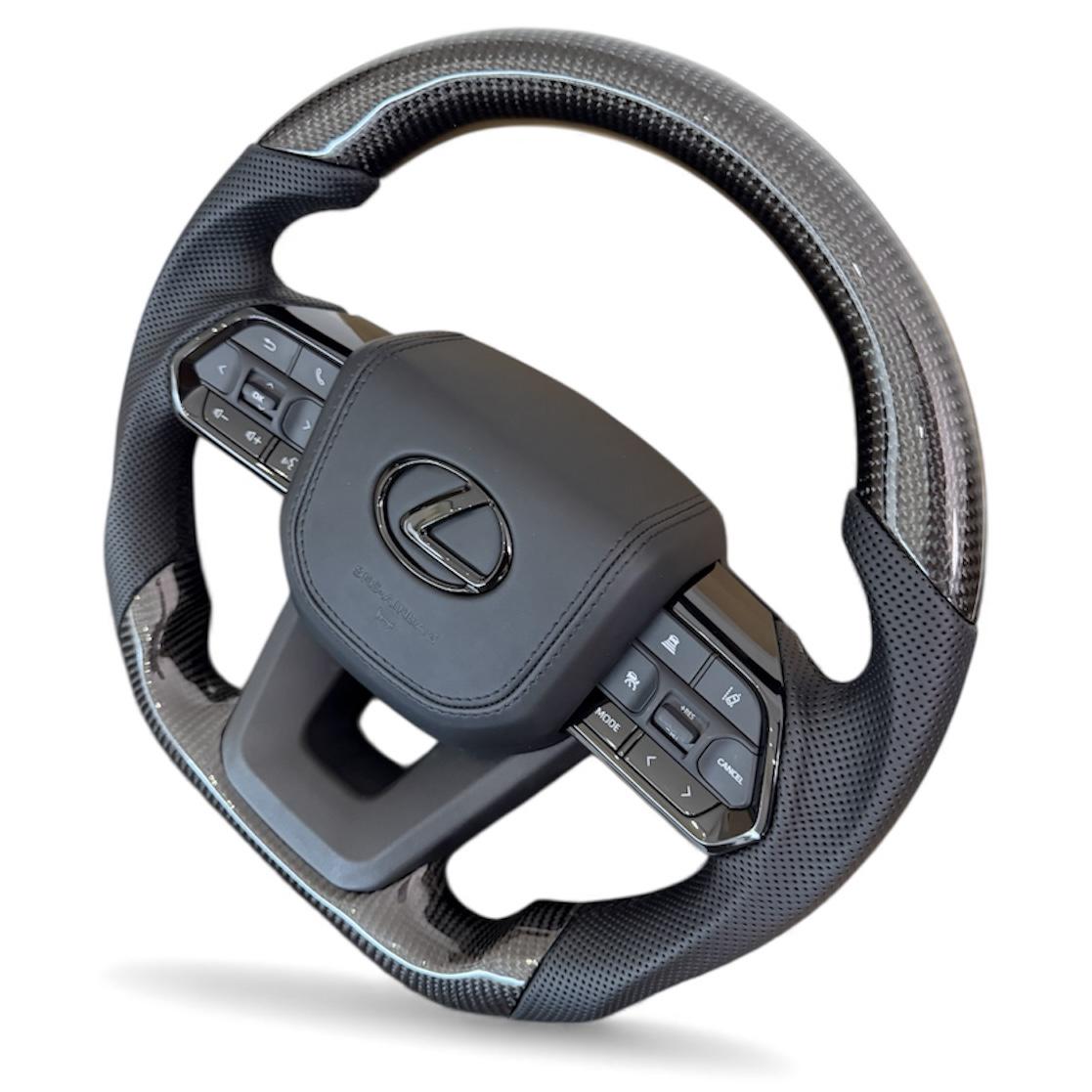 Руль анатомический для Lexus LX470/GX47 карбон подушка обшита кожей в сборе Черный глянец (30679300) - фото 3 Руль анатомический для Lexus LX470/GX47 карбон подушка обшита кожей в сборе Черный глянец (30679300) - фото 3