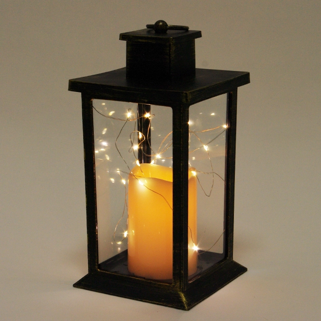 Свічник-ліхтар зі свічкою LED і гірляндою OR-PL6020-1 Чорно-золотий (45467) - фото 2 Свічник-ліхтар зі свічкою LED і гірляндою OR-PL6020-1 Чорно-золотий (45467) - фото 2