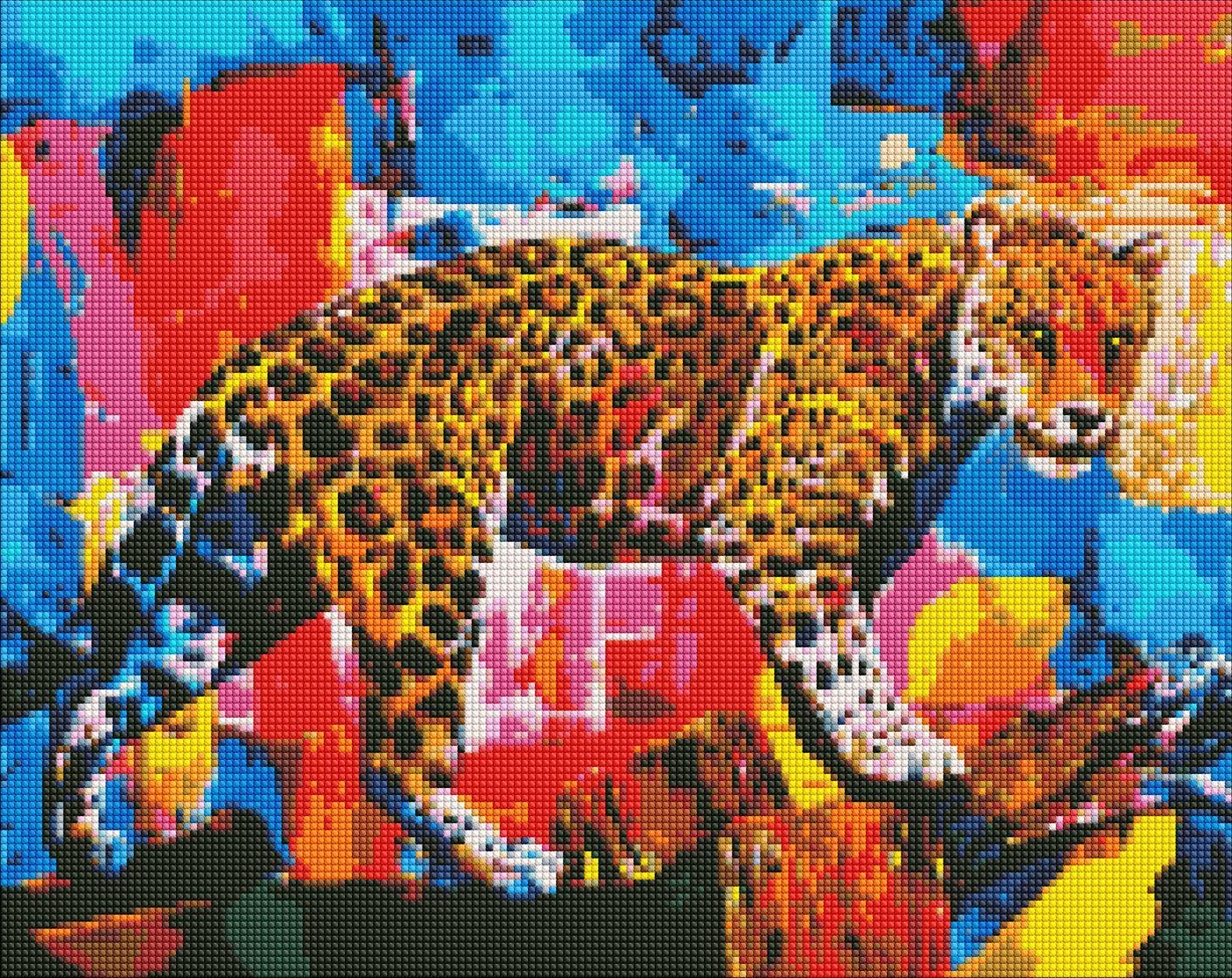 Набір з алмазною мозаїкою Ideyka Яскравий леопард AMO7503 40x50 см (MTT-163898)