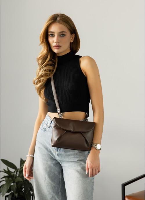 Женская сумка кросс-боди Sambag из экокожи Шоколадный (1133023417)