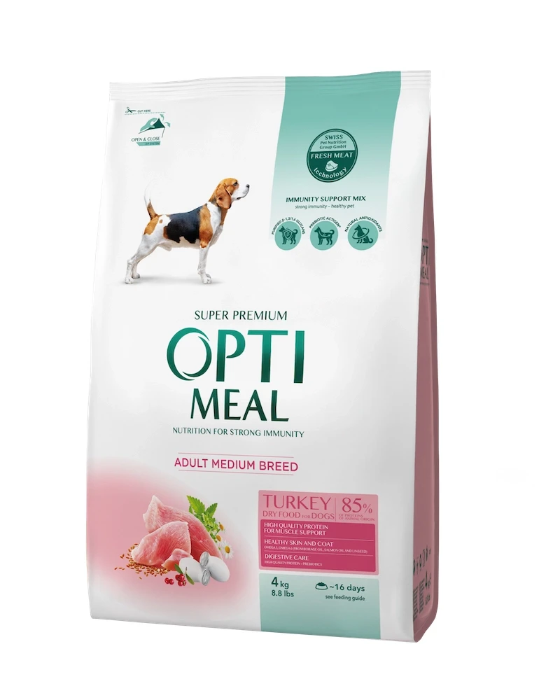 Корм сухий Optimeal Dogs Medium Turkey для дорослих собак 4 кг - фото 1