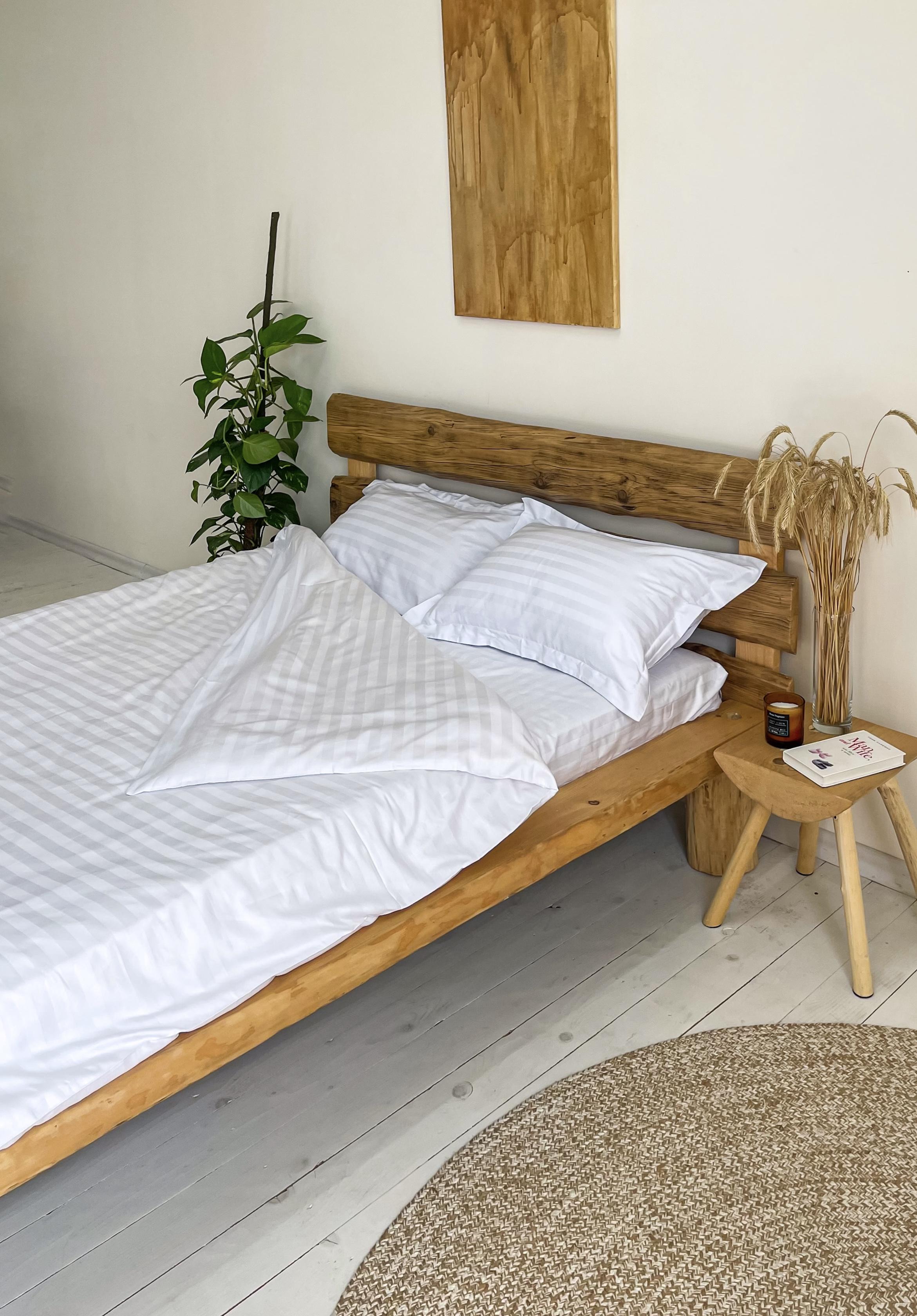 Комплект постільної білизни IDEAL Страйп-сатин двоспальний євро Білий (7910070)