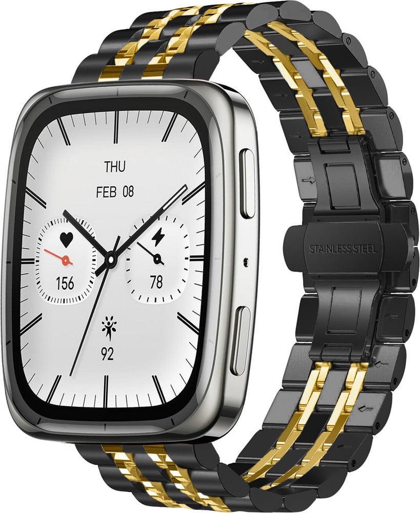 Браслет металлический Spinye Line для Amazfit Active 2 Square Black Gold (42158-02)