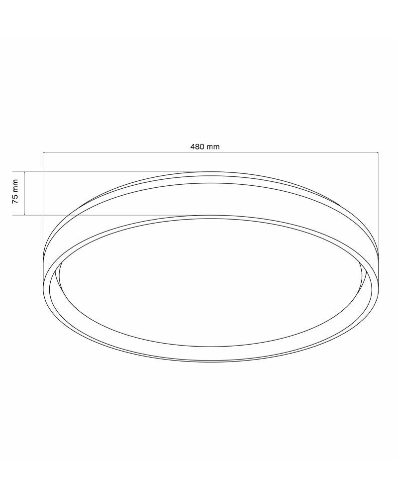 Светильник потолочный Goldlux 326676 Jadwiga 50 Led 1x72W 3000K-6000K 8000Lm IP44 Bk с пультом ДУ (21449408) - фото 6